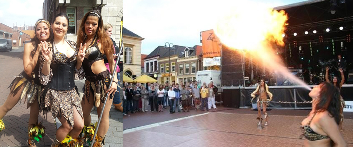 De fire limboshow voor feesten